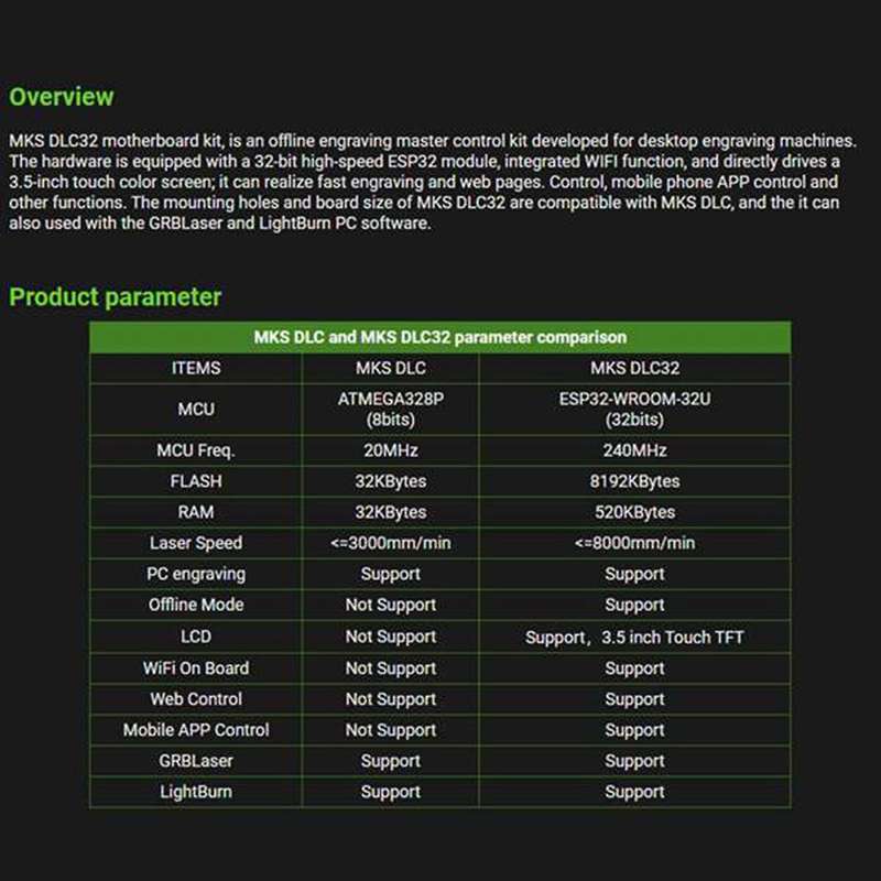 Mks Dlc32 32bits Grbl Offline Controller Ts35-r Lcd Display for Cnc3018 Upgrade Kit, Engraving Mach