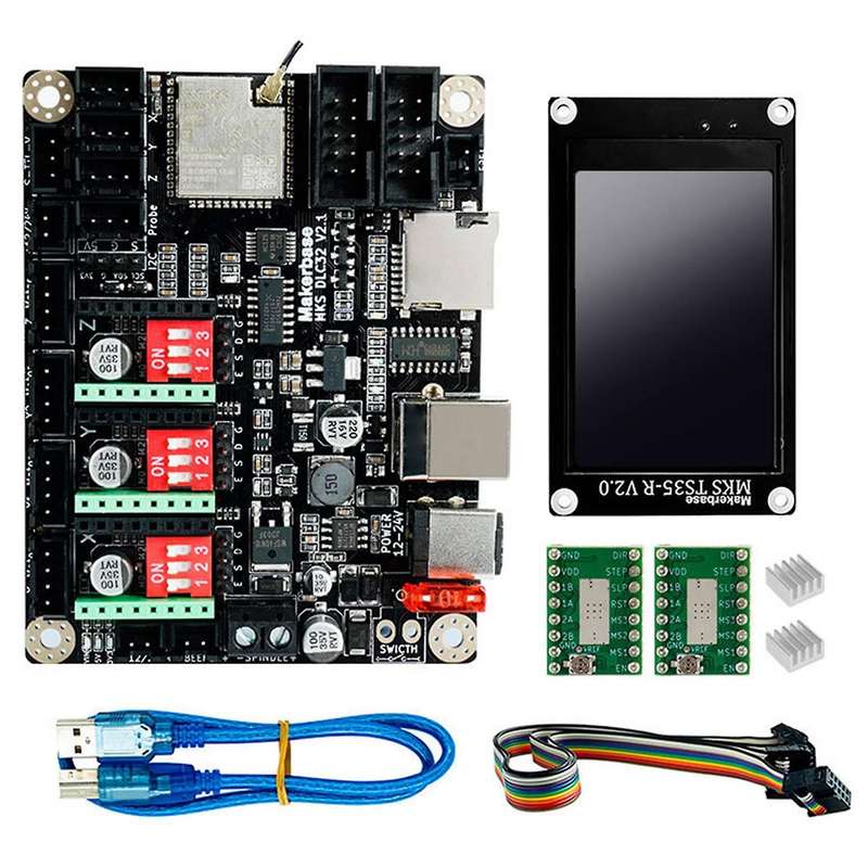 Mks Dlc32 32bits Grbl Offline Controller Ts35-r Lcd Display for Cnc3018 Upgrade Kit, Engraving Mach