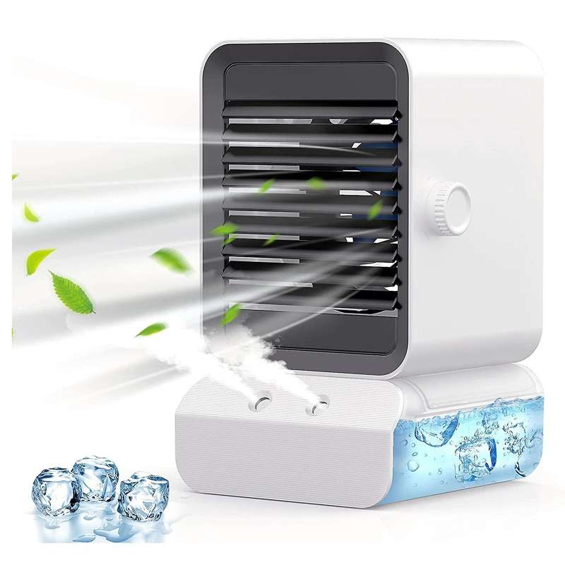 Mobile Air Conditioner Mini Air Cooler, 4-In-1 Quiet Air Conditioner Air Cooler with 7 Colored Light