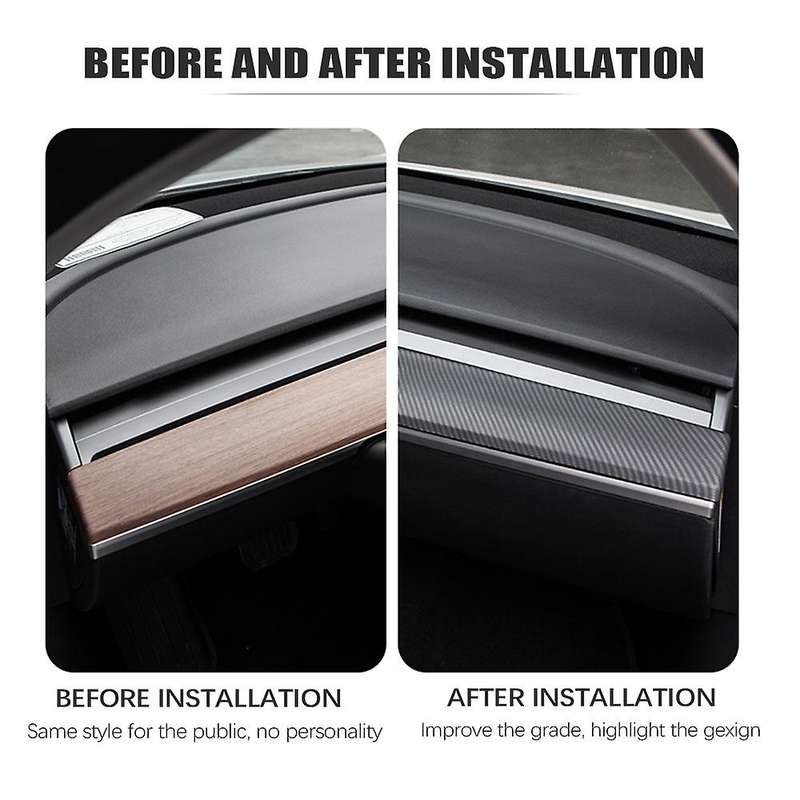 Model3 Car Center Console Trim for Model 3 2019-2021 Carbon Fiber Dashboard Panel Protective Patch A