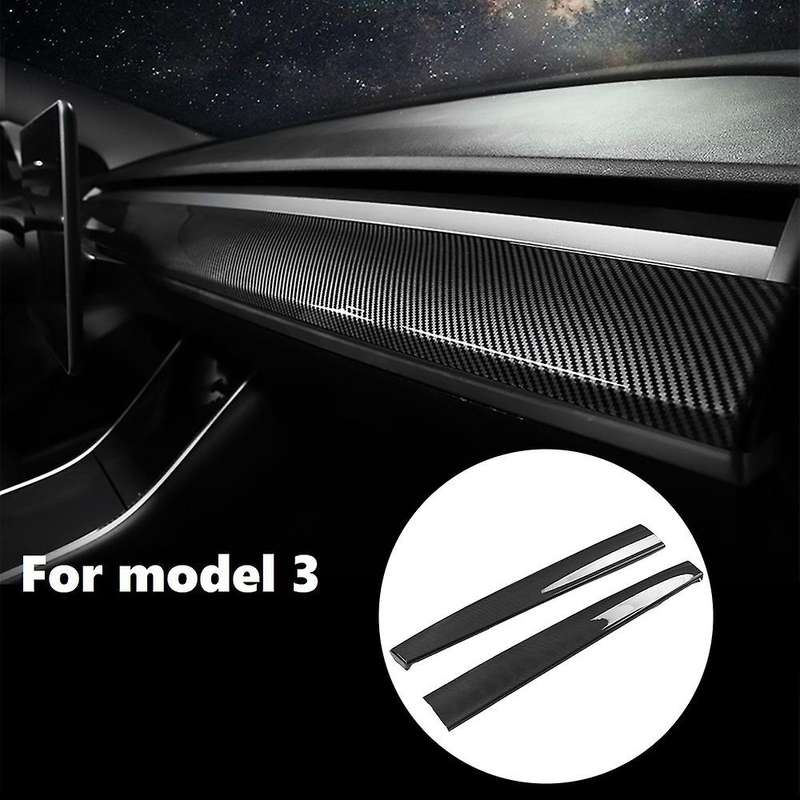 Model3 Car Center Console Trim for Model 3 2019-2021 Carbon Fiber Dashboard Panel Protective Patch A