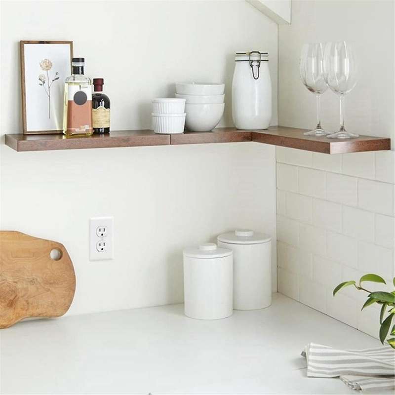 Modern Floating Shelves 0.98 Inches Thick for Wall, Wide Shelves for Kitchen, Living Room,Rustic Woo