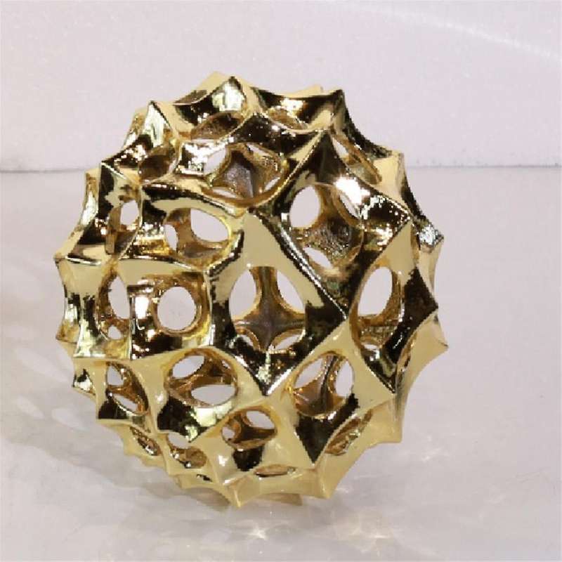 Modern Simple Metal Hollow Ball Round Ball Spike Golden Geometric Abstract Crafts Ornaments Home Dec