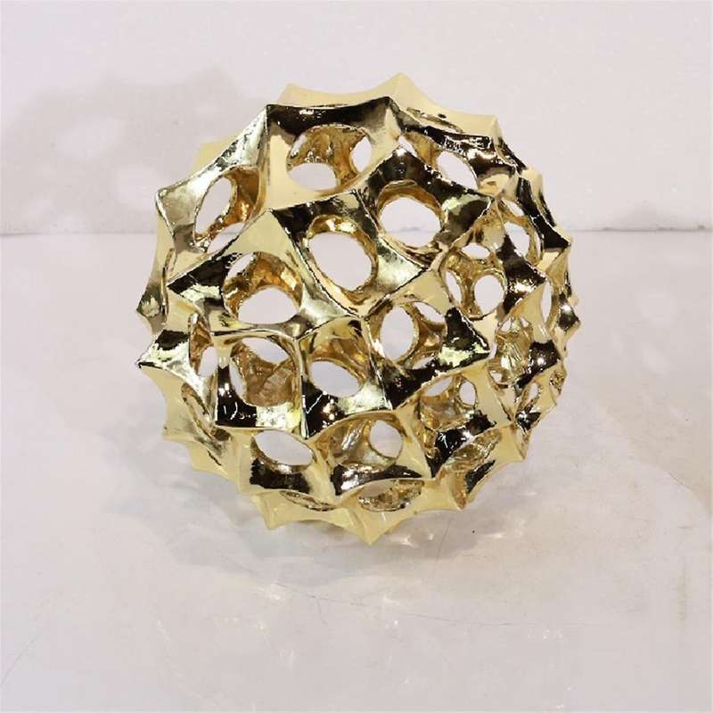 Modern Simple Metal Hollow Ball Round Ball Spike Golden Geometric Abstract Crafts Ornaments Home Dec