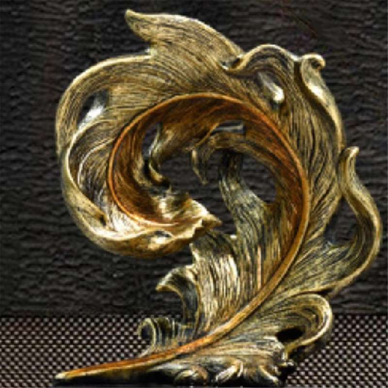 Modern Luxury Living Room Decor Resin Feather Sculptures Figurines Home Decor Desk Statue Crafts Orn