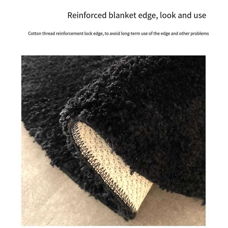 Modern Simple Ins Style Flocked Carpet Floor Mat Living Room Bedroom Bedside Blanket Plush Tea Table