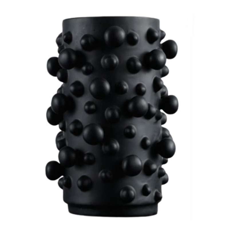 Modern Simple Resin Vase Black Abstract Dots Round Irregular Bumps Crafts Ornament Storage Organizat