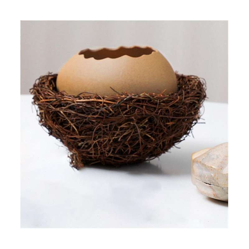Modern Simple Ceramic Crafts Personality Dessert Bowl Egg Shell Ostrich Egg Vase Home Decorations