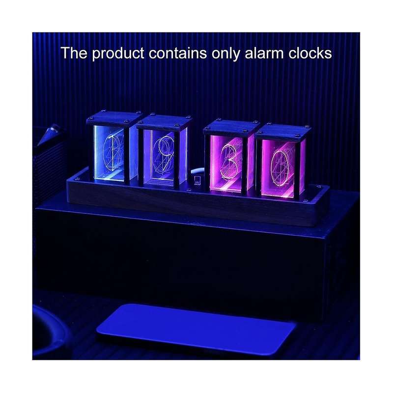Modern Novelty Design Digital Table Desk Clock Electronic LED Luminous Retro Glows Clock Calendar S