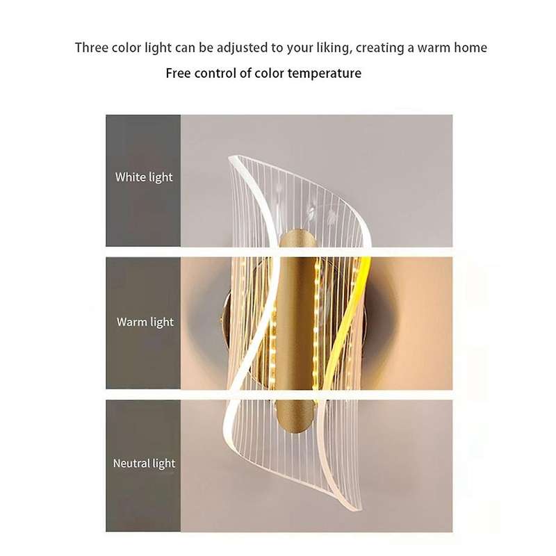 Modern Wall Sconce Dimmable LED Wall Sconce Spiral Flow Design LED Wall Sconce for Living Room Bedro