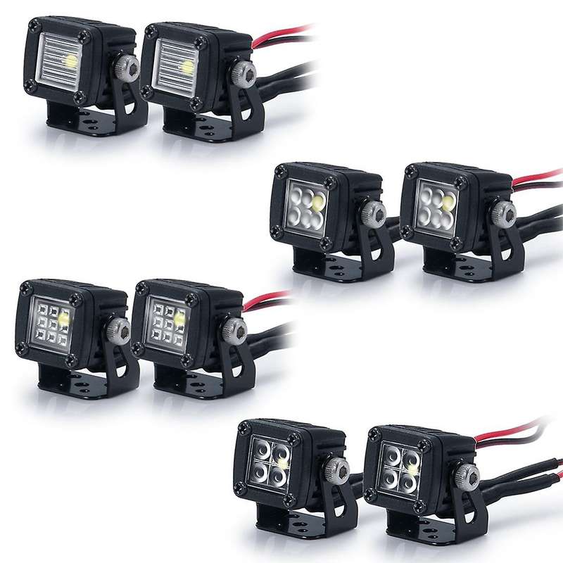 Modified Headlights Spotlights Car Top Lights Bumper Lights for Axial Scx10 Trx4 Trx6 1/10 Rc Crawl