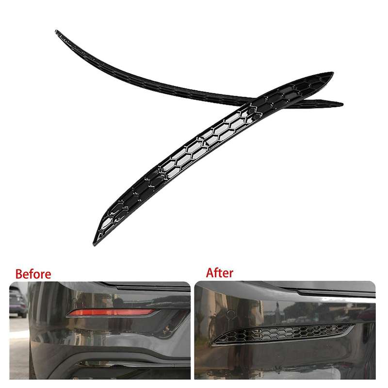 Modified Black Glossy Honeycomb Tail Rear Reflector Fog Light Lamp Cover Trim Strip for Golf 8 MK8 2