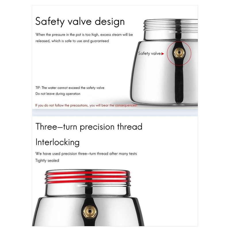 Moka Pot, 4 Cup Stovetop Espresso Maker -Cuban Coffee Percolator Machine Premium Moka Italian Espres