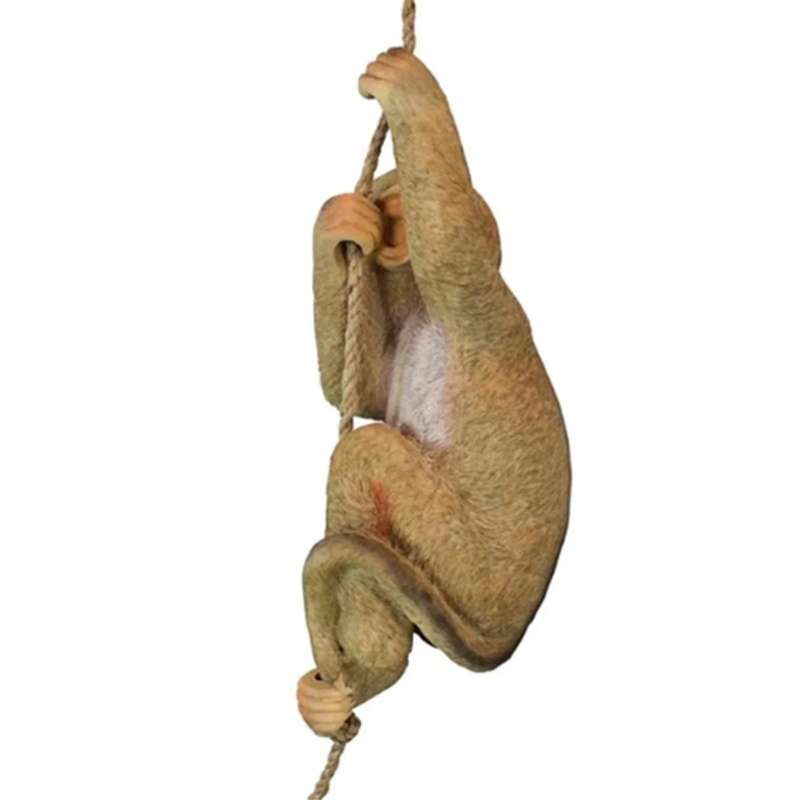 Monkey Tree Rope Hanging Monkey Baby Statue Art Crafts Sculpture Decor Home Garden Decoration Gift