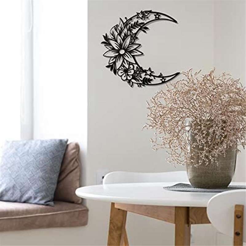 Moon Decoration Wall Art Boho Moon Wall Home Decor Hanging Appearance Wall Decor Metal Hanging Moon