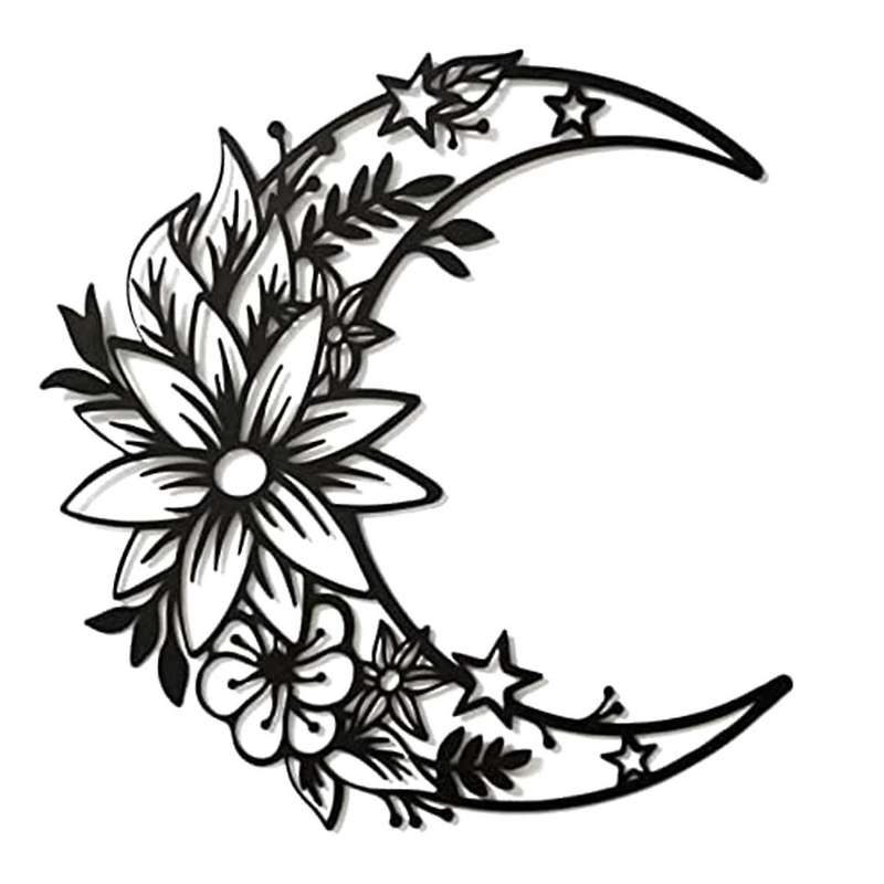 Moon Decoration Wall Art Boho Moon Wall Home Decor Hanging Appearance Wall Decor Metal Hanging Moon