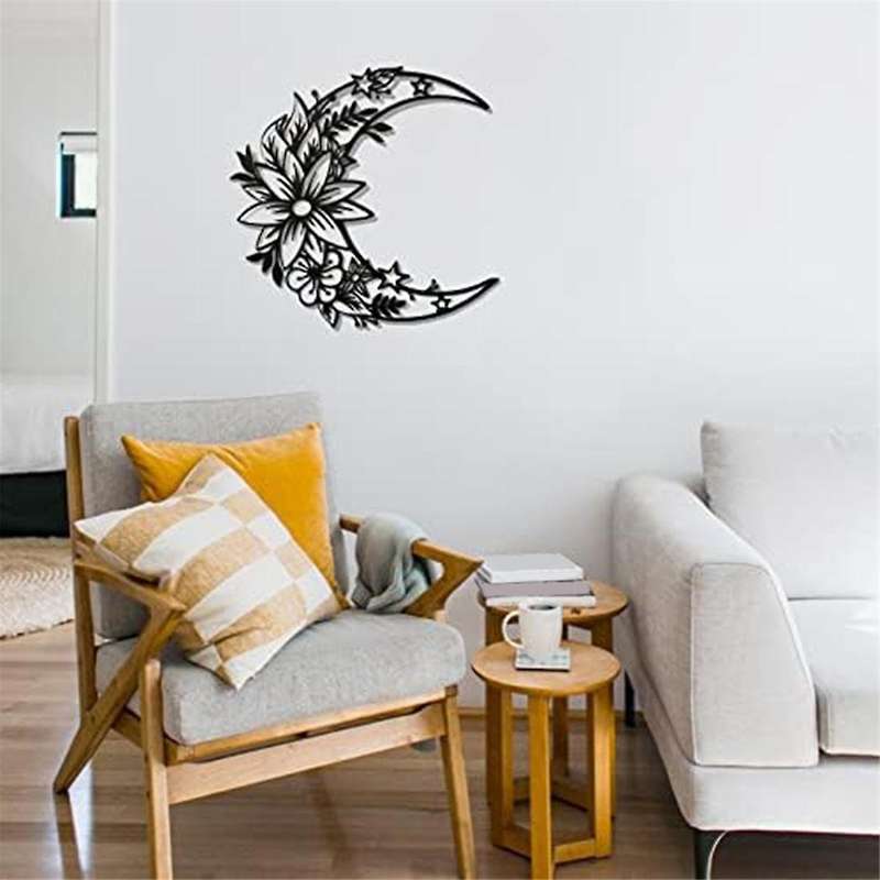 Moon Decoration Wall Art Boho Moon Wall Home Decor Hanging Appearance Wall Decor Metal Hanging Moon