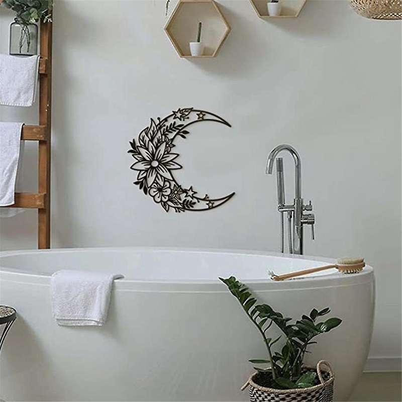 Moon Decoration Wall Art Boho Moon Wall Home Decor Hanging Appearance Wall Decor Metal Hanging Moon