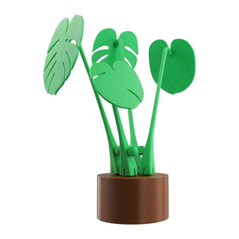 Monstera Plant - Coaster Set - 3D Printed - Leaves Attached with Magnets Fake Monstera Plant A