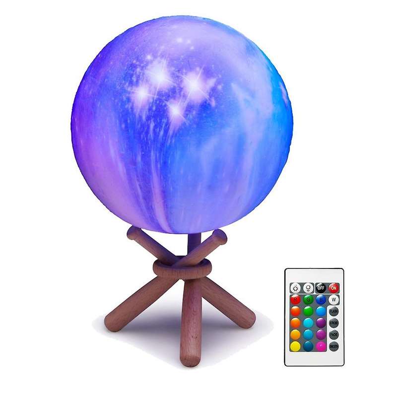 Moon Lamp, Moon Light Galaxy Lamp Gifts for Christmas Birthday Gifts 16 Colors with Stand, Space Dec