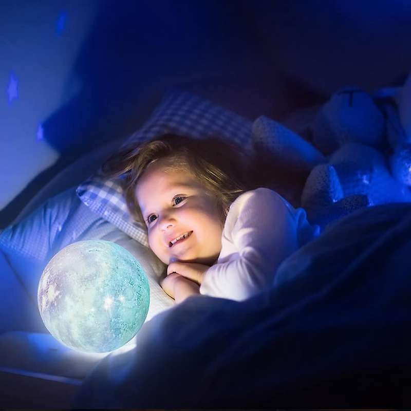 Moon Lamp, Moon Light Galaxy Lamp Gifts for Christmas Birthday Gifts 16 Colors with Stand, Space Dec