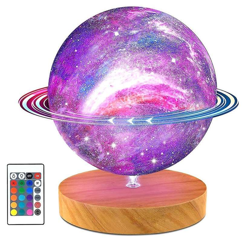 Moon Lamp, Rotating Moon Light 16 Colors 5.9 Inch 3D Printing LED Moon Night Light with Stand, Remot