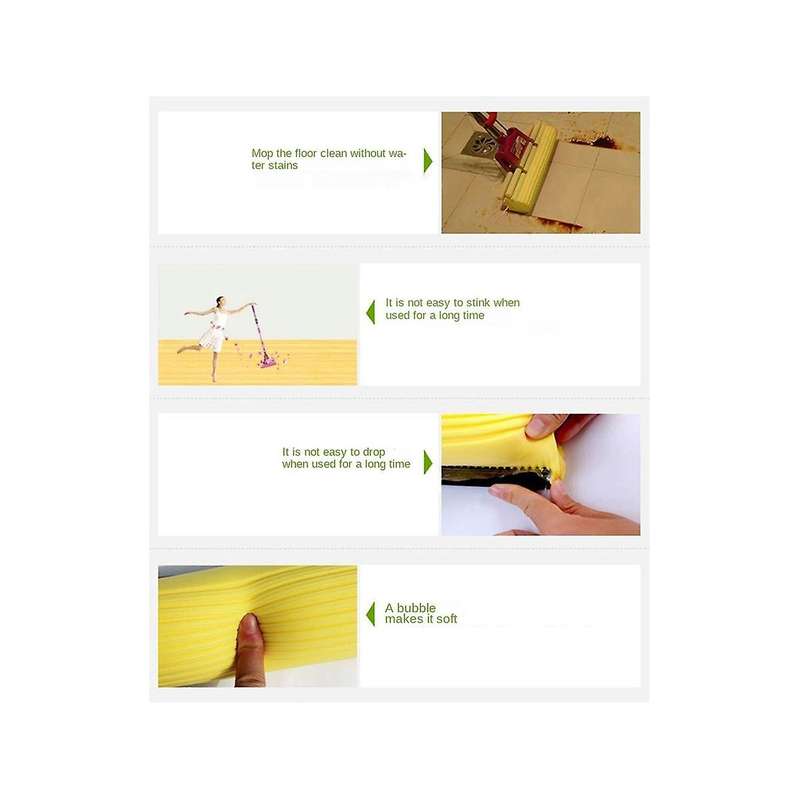 Mop Roller Head Refill Sponge Refills Cleaning Pads Absorbent Replacement Wet Mopping Clothes Access