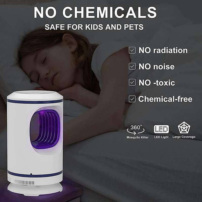 Mosquito Lamp, Electric Insect Trap and Fly Lamp for Fruit Flies and Flying Gnats, Bedroom(White)