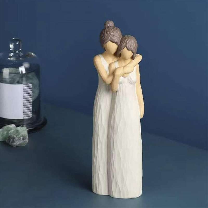 Mother and Daughter Figurines, Mother Daughter Hugging Figurine Statues, Mother Daughter Gifts, Home