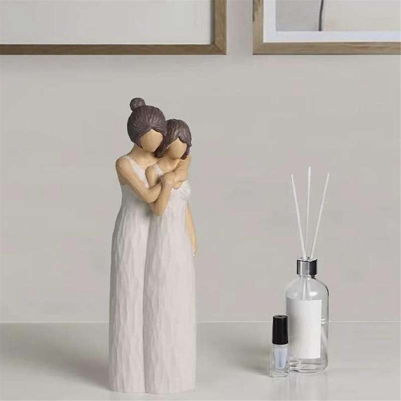 Mother and Daughter Figurines, Mother Daughter Hugging Figurine Statues, Mother Daughter Gifts, Home