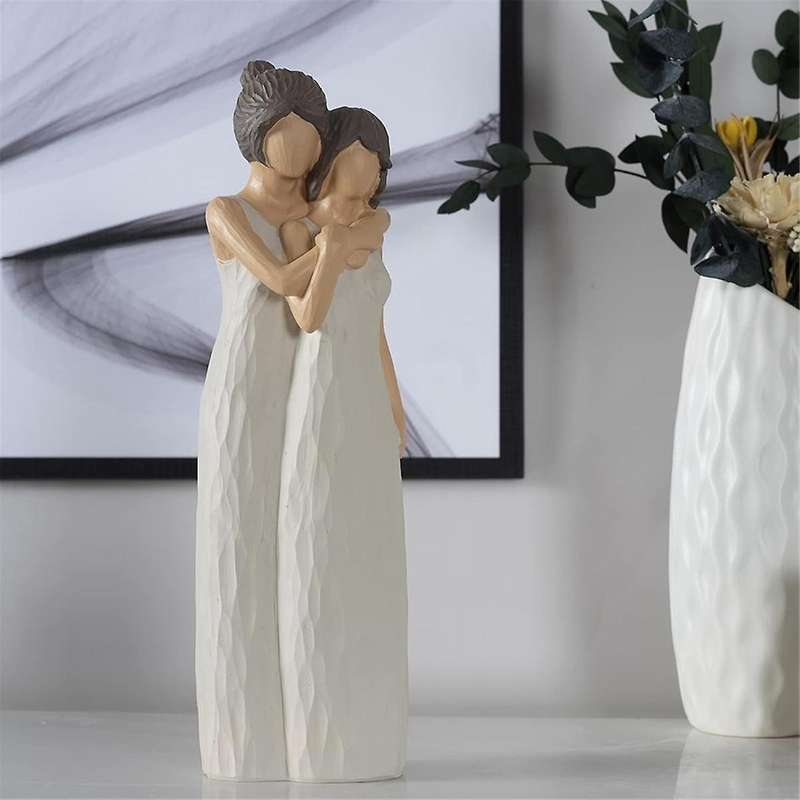 Mother and Daughter Figurines, Mother Daughter Hugging Figurine Statues, Mother Daughter Gifts, Home