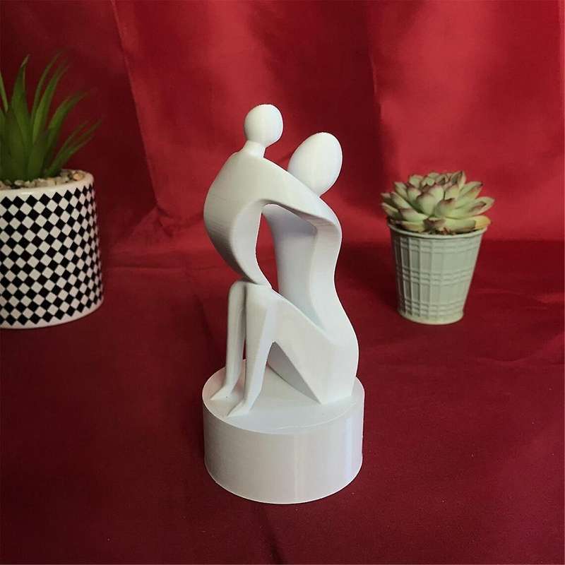 Mother and Child Figurine Abstract Family Resin White Statue Mother & Child Decoration Sculpture