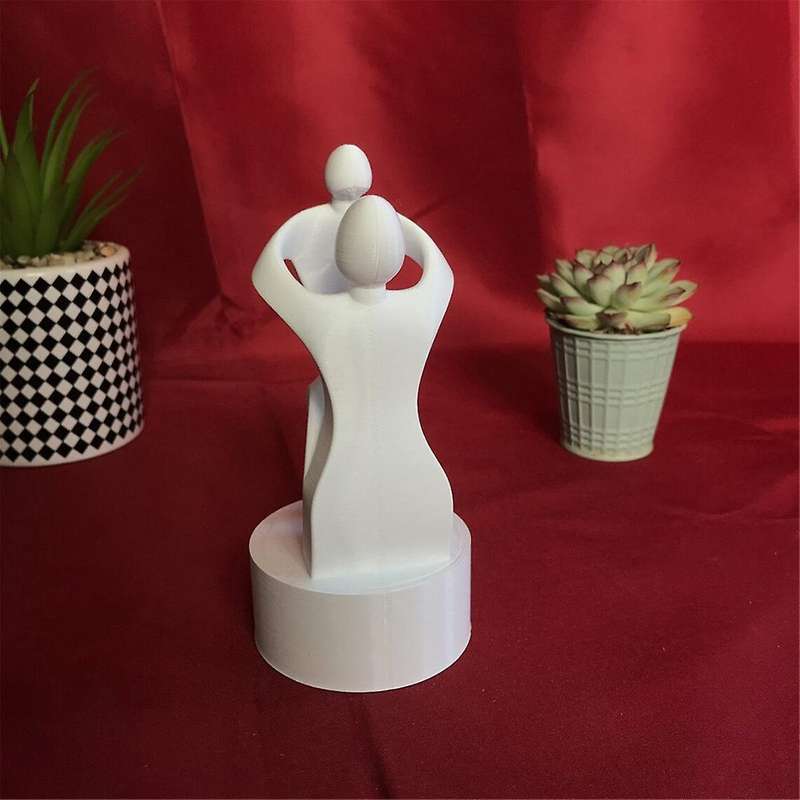 Mother and Child Figurine Abstract Family Resin White Statue Mother & Child Decoration Sculpture