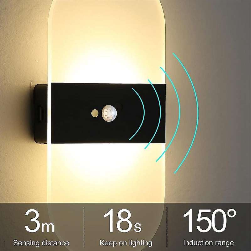 Motion Sensor Light Indoor Wall Sconces , Battery Operated Wall Lights Rechargeable, Led Energy Savi