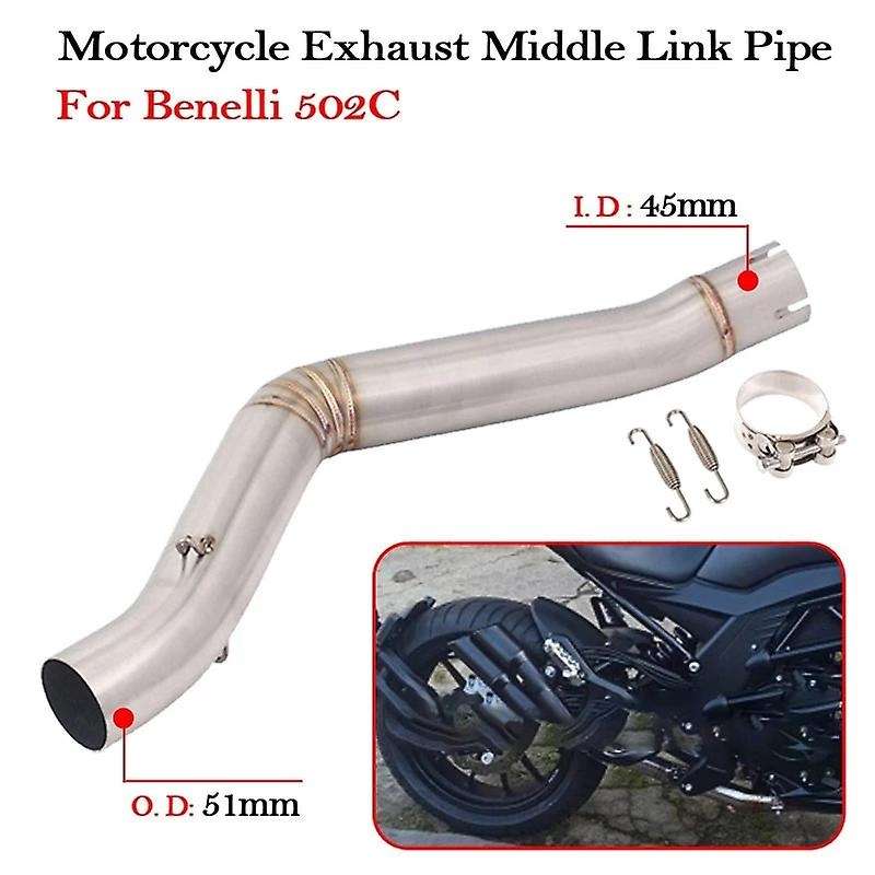 Moto Escape System Motorcycle Exhaust Middle Link Pipe Stainless Steel Modified for 502C Eliminator