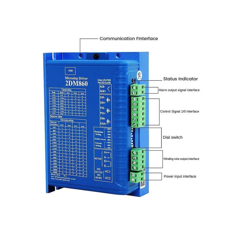 Motor Driver 2dm860 Digital Stepper Driver 86 Drive Voltage Ac30-80v for Cnc Router Engraving Machi