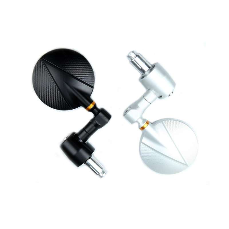 Motorbike Reflector Round Classic Retrofit Blue Anti- Rear View Mirror for Handlebar Inner Diameter