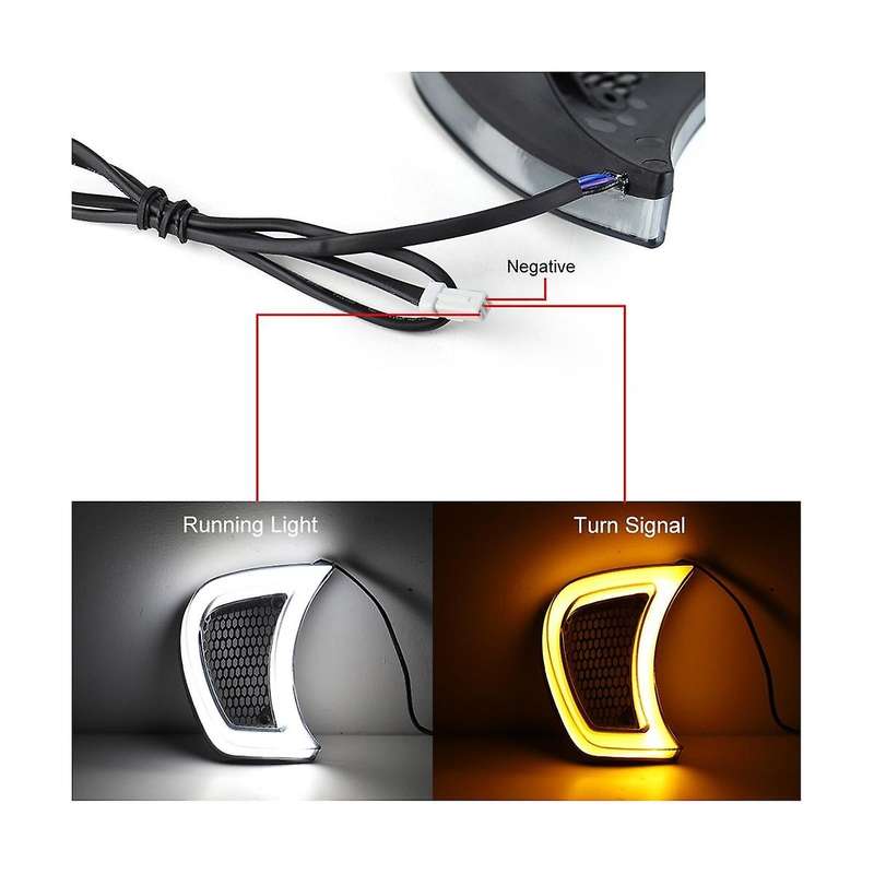 Motorbike12v Led Headlights for Road Glide After Turn Signal Light Ventilation Grille Light Daytime
