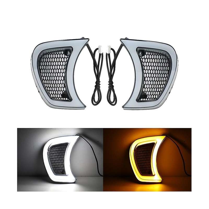Motorbike12v Led Headlights for Road Glide After Turn Signal Light Ventilation Grille Light Daytime