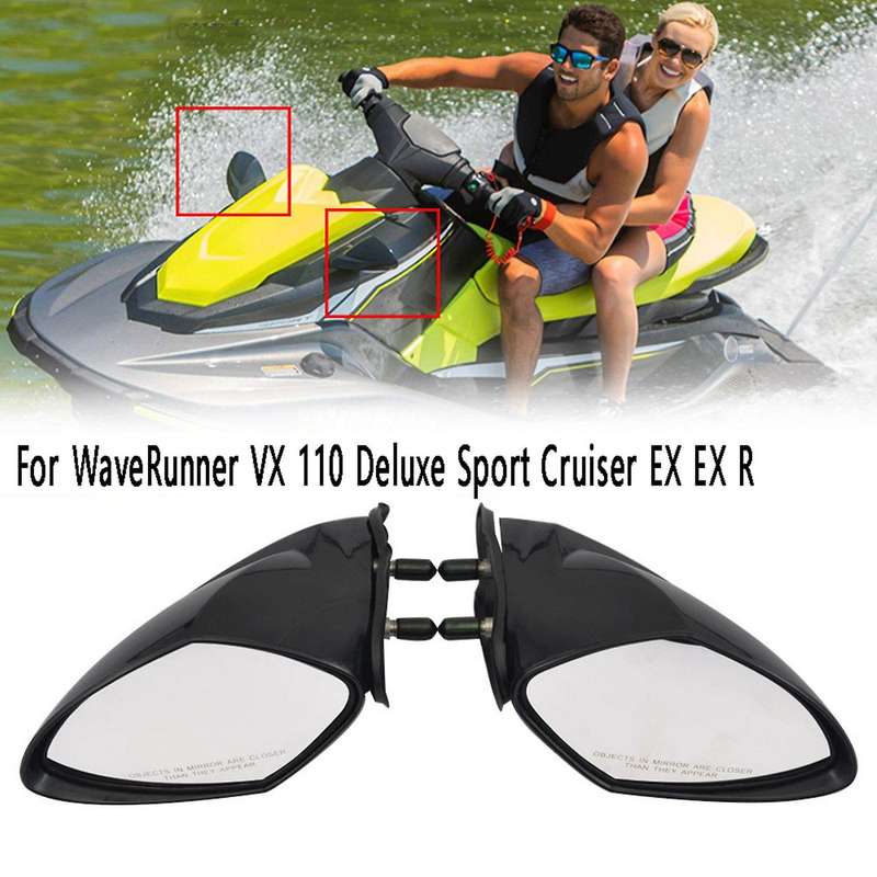 Motorboat Left Rearview Mirror Jet Ski Mirror Accessories for Waverunner Vx 110 Deluxe Sport Cruise