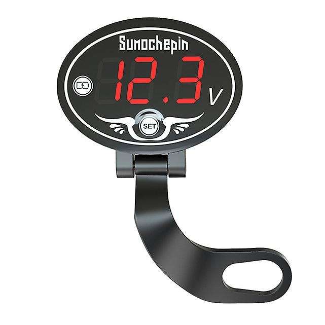 Motorcycle 12V Digital LED Display Voltmeter Voltage Indicator Monitor Detector ABS LED Mount Voltme