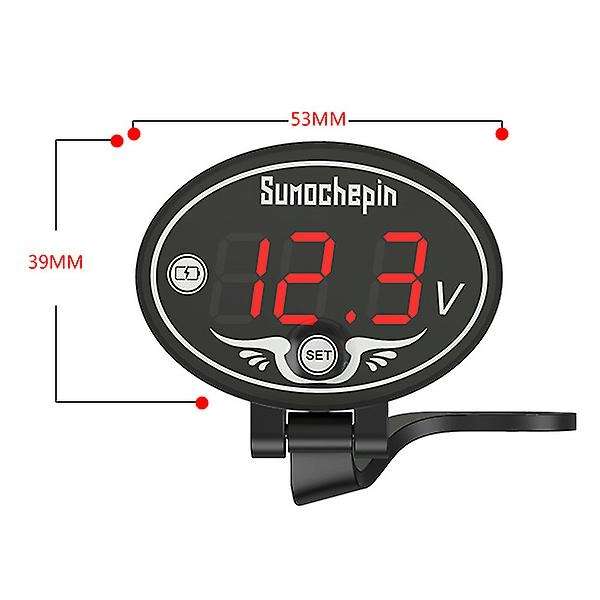 Motorcycle 12V Digital LED Display Voltmeter Voltage Indicator Monitor Detector ABS LED Mount Voltme