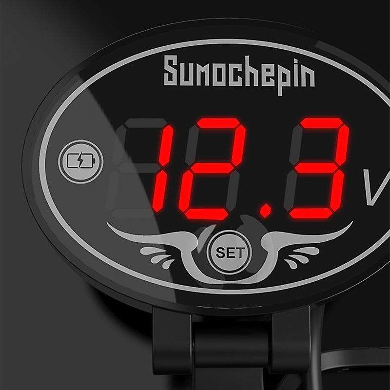 Motorcycle 12V Digital LED Display Voltmeter Voltage Indicator Monitor Detector ABS LED Mount Voltme