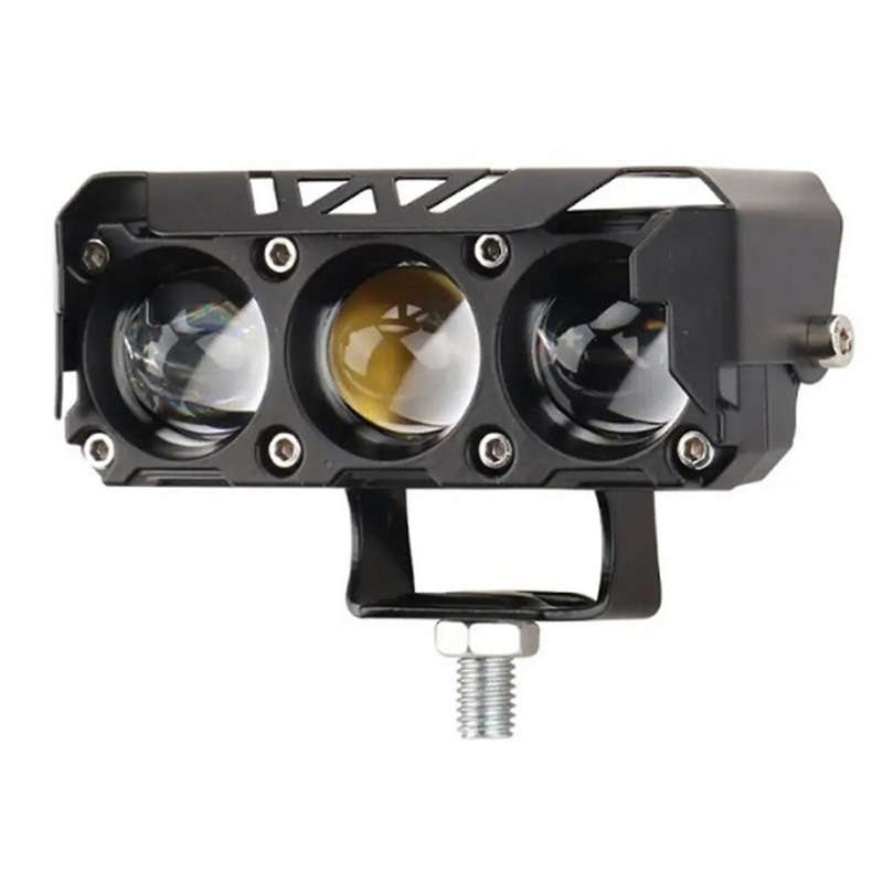 Motorcycle 18W LED Spotlights Head Light Lamp 9-60V Lens Dual Color Spotlight IP67 Waterproof Fog Li