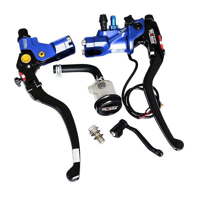 Motorcycle 22mm Brake Pump Cable Clutch Lever Master Cylinder Hydraulic Pump Tank for Blue