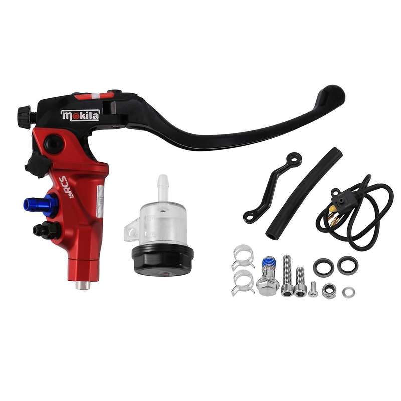 Motorcycle 22mm CNC Brake Pump Clutch Lever Master Cylinder Hydraulic Pump Tank for Red