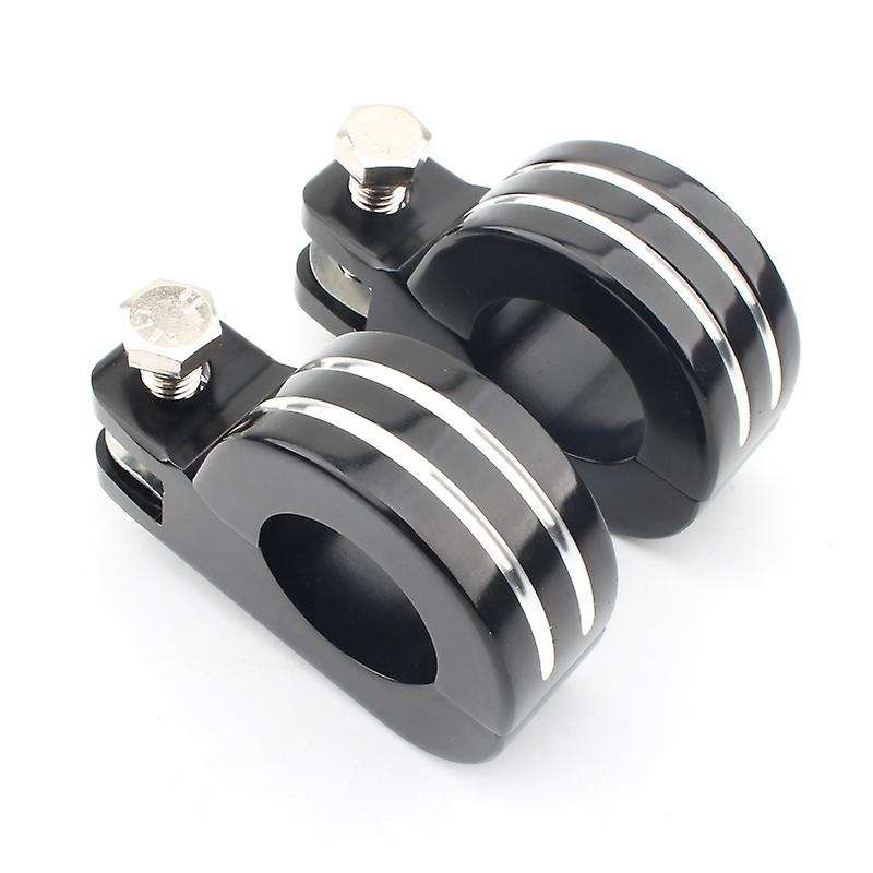 Motorcycle 38MM 1 1.5 Inch Engine Crash Bar Guard Highway Foot Peg Clamps Mounts Black
