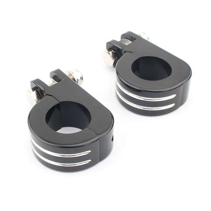 Motorcycle 38MM 1 1.5 Inch Engine Crash Bar Guard Highway Foot Peg Clamps Mounts Black