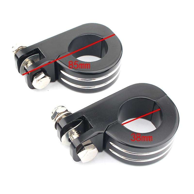 Motorcycle 38MM 1 1.5 Inch Engine Crash Bar Guard Highway Foot Peg Clamps Mounts Black