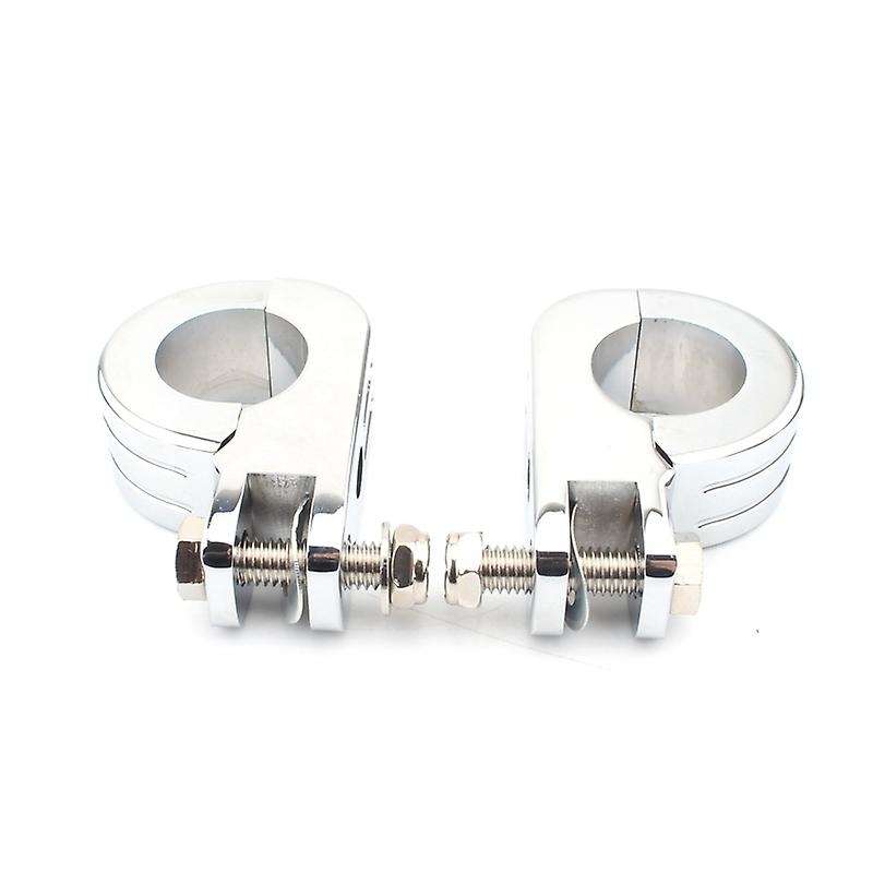 Motorcycle 38MM 1 1.5 inch Engine Crash Bar Guard Highway Foot Peg Clamps Mounts Silver